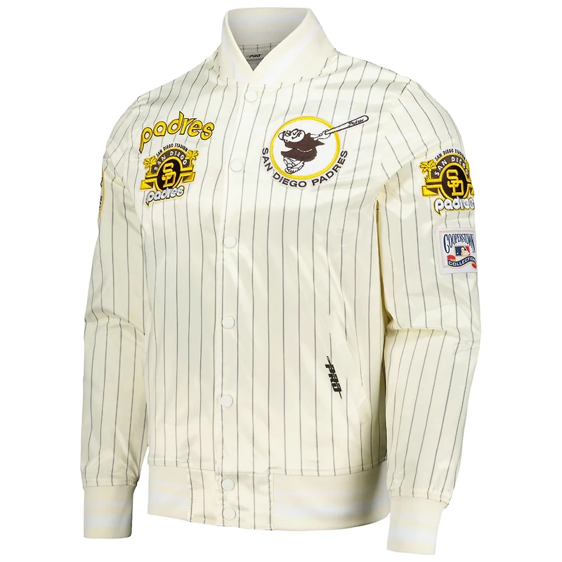 Pro Standard San Diego Padres Cooperstown Collection Pinstripe Retro Classic Satin Full-Snap Jacket