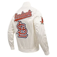 Pro Standard St Louis Cardinals Cooperstown Collection Pinstripe Retro Classic Satin Full-Snap Jacket