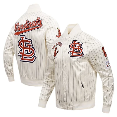 Pro Standard St Louis Cardinals Cooperstown Collection Pinstripe Retro Classic Satin Full-Snap Jacket