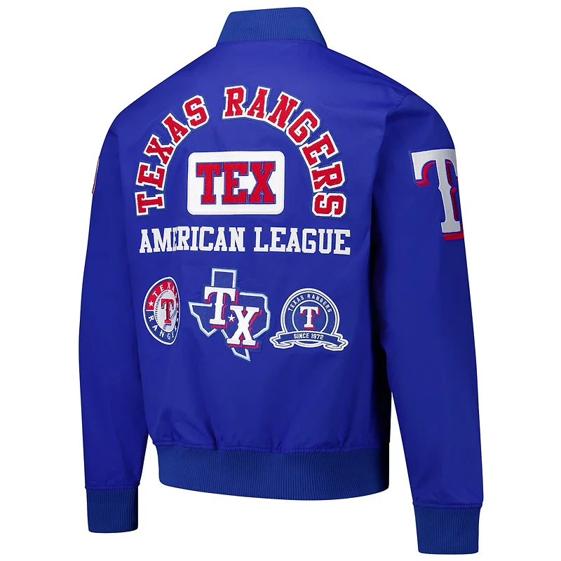 Pro Standard Texas Rangers Area Code Twill Full-Zip Jacket