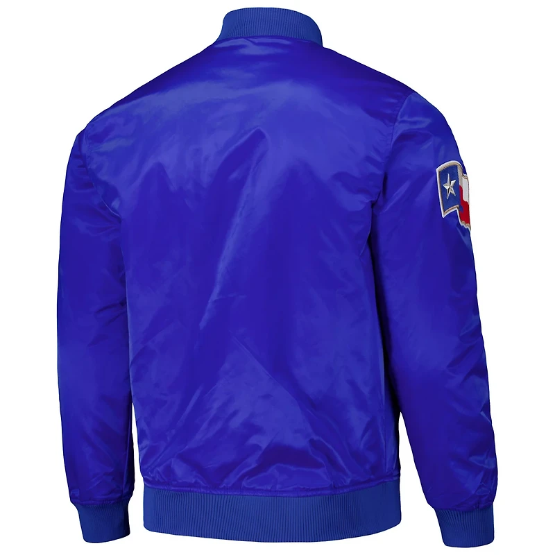 Pro Standard Texas Rangers Wordmark Satin Full-Snap Jacket