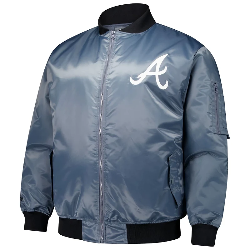 Profile Atlanta Braves Big  Tall Full-Zip Bomber Jacket