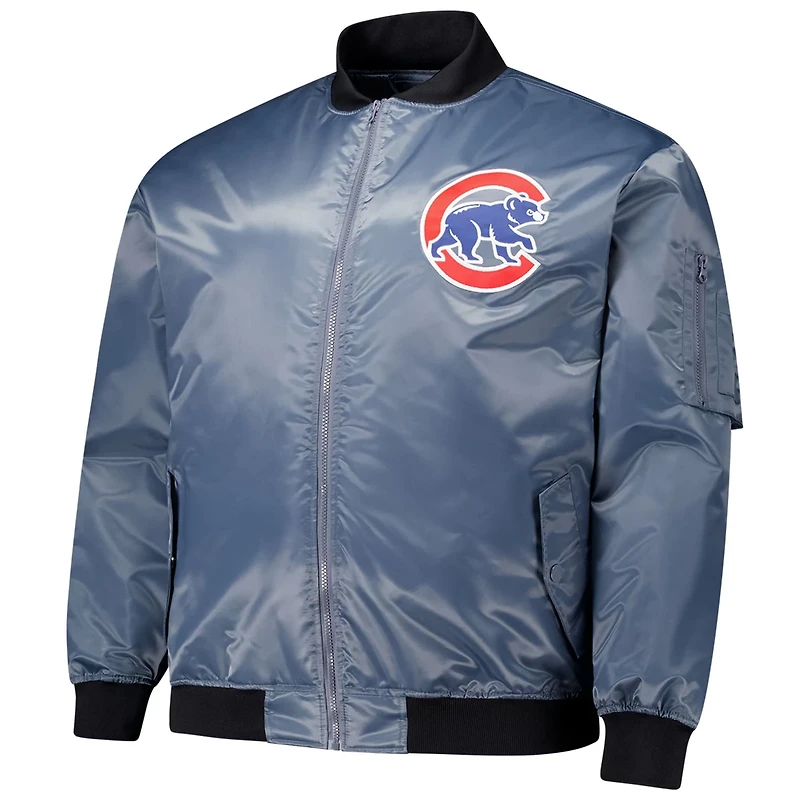 Profile Chicago Cubs Big Tall Full-Zip Bomber Jacket