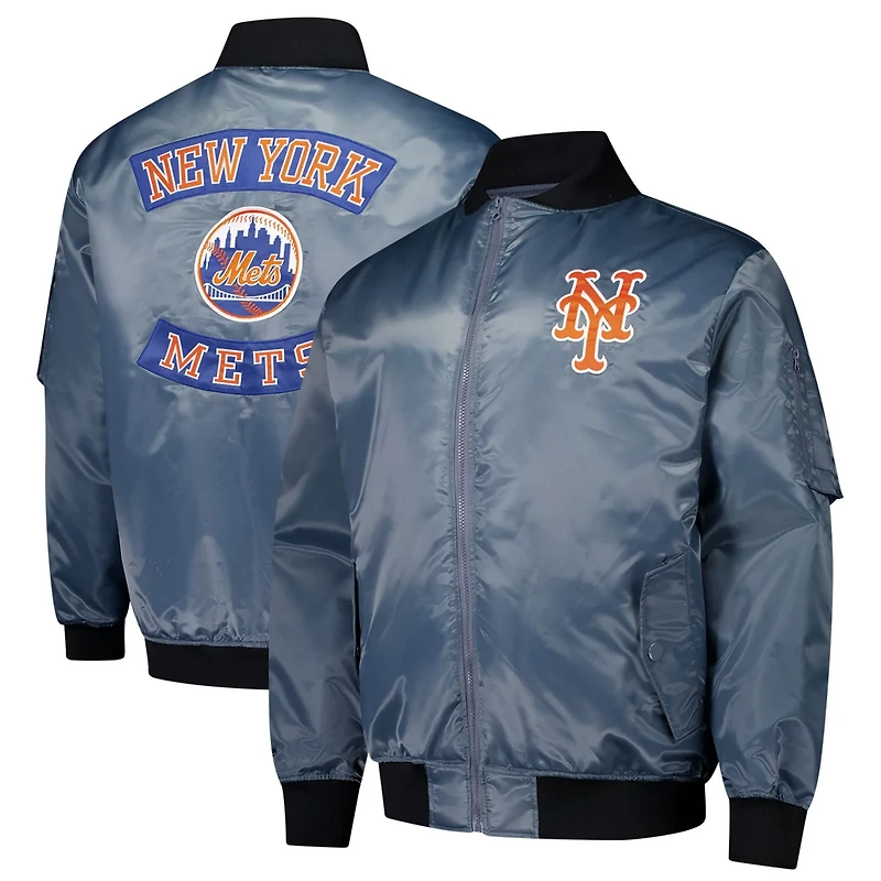 Profile New York Mets Big Tall Full-Zip Bomber Jacket