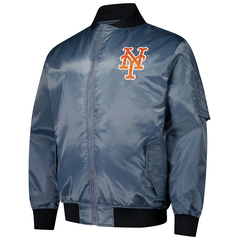 Profile New York Mets Big Tall Full-Zip Bomber Jacket