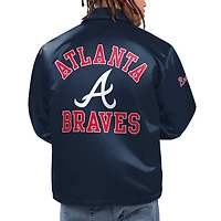 Starter Atlanta Braves Option Route Satin Full-Snap Jacket