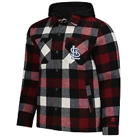 Starter Black St Louis Cardinals Sherpa Full-Zip Hoodie Jacket
