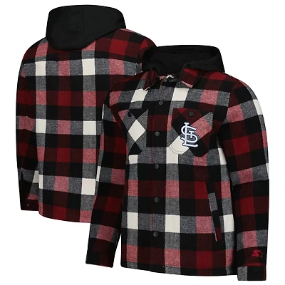 Starter Black St Louis Cardinals Sherpa Full-Zip Hoodie Jacket