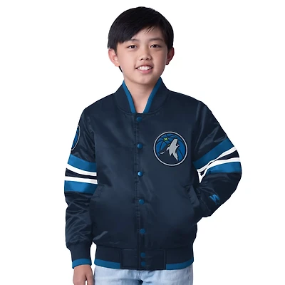 Starter Boys’ Minnesota Timberwolves Scout Varsity Full-Snap Jacket