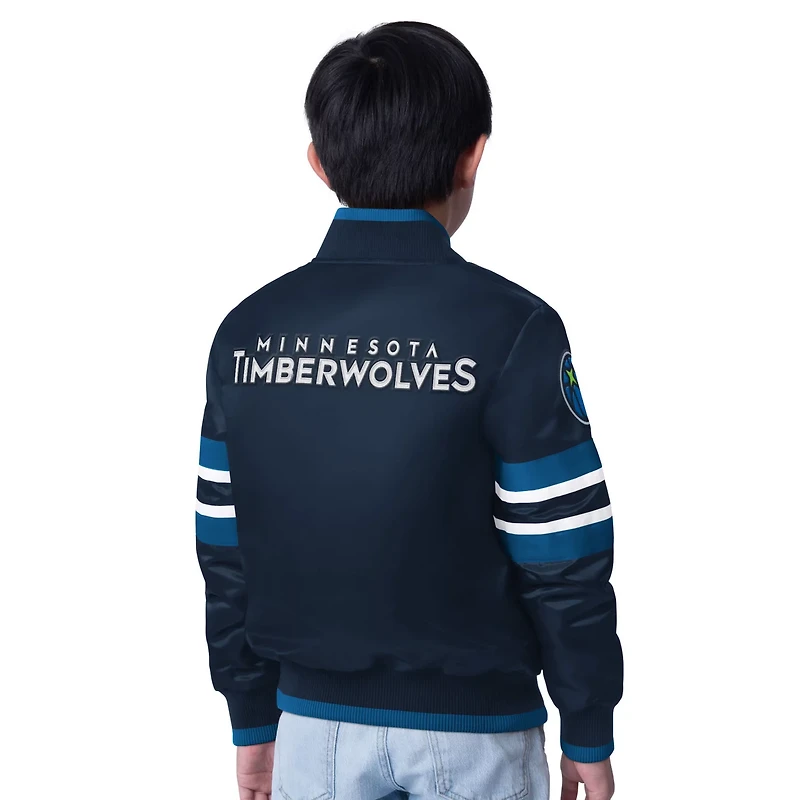 Starter Boys’ Minnesota Timberwolves Scout Varsity Full-Snap Jacket
