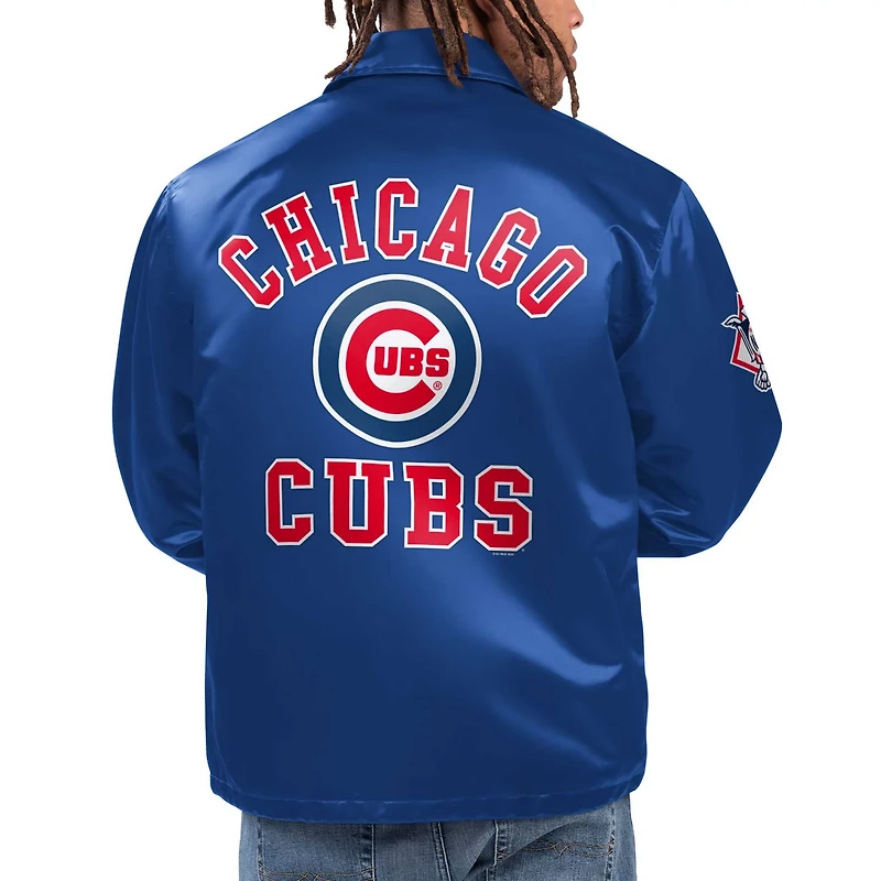 Starter Chicago Cubs Option Route Satin Full-Snap Jacket