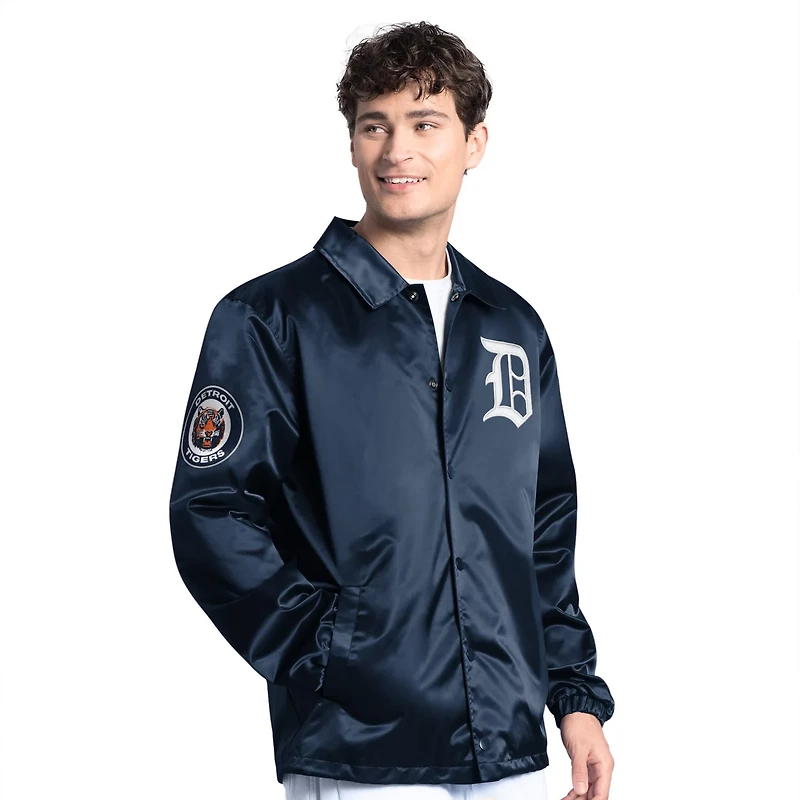 Starter Detroit Tigers Cooperstown Collection Point Man Full-Snap Coaches Jacket