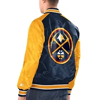 Starter Gold Denver Nuggets Renegade Satin Full-Snap Varsity Jacket