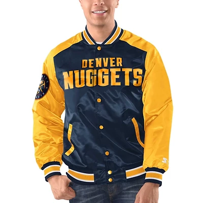 Starter Gold Denver Nuggets Renegade Satin Full-Snap Varsity Jacket