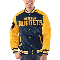 Starter Gold Denver Nuggets Renegade Satin Full-Snap Varsity Jacket