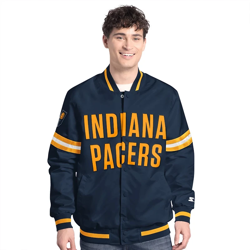Starter Gold Indiana Pacers Scout Full Snap Varsity Jacket