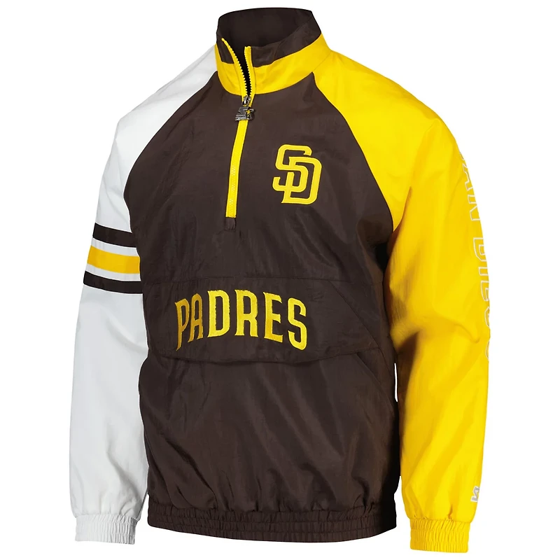 Starter Gold San Diego Padres Elite Raglan Half-Zip Jacket