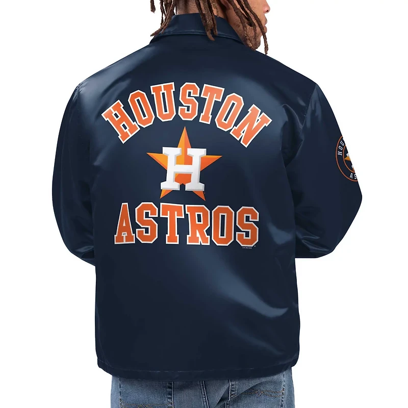 Starter Houston Astros Option Route Satin Full-Snap Jacket