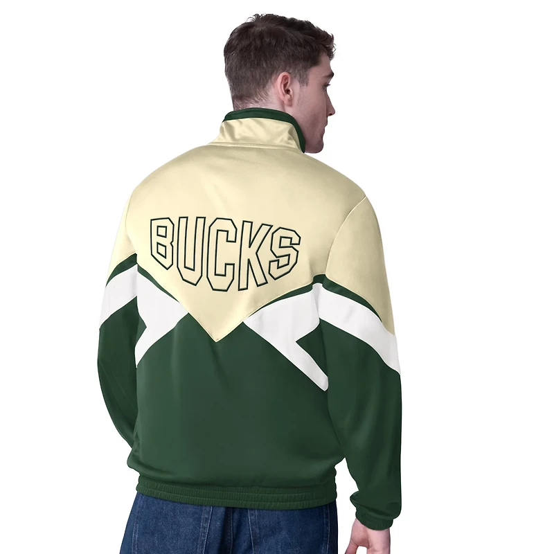 Starter Hunter Milwaukee Bucks Rush Applique Full-Zip Track Jacket