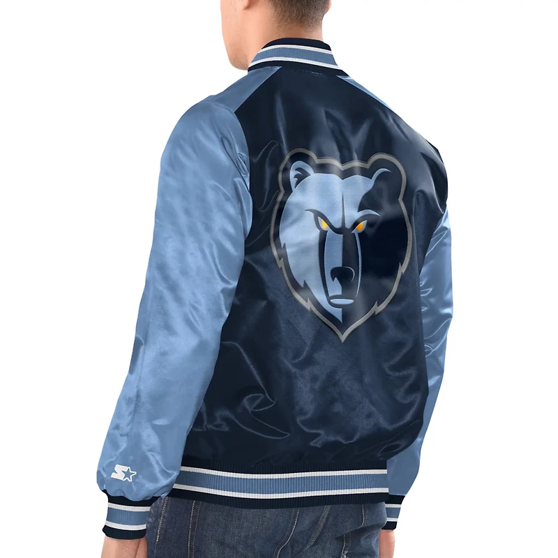 Starter Light Blue Memphis Grizzlies Renegade Satin Full-Snap Varsity Jacket