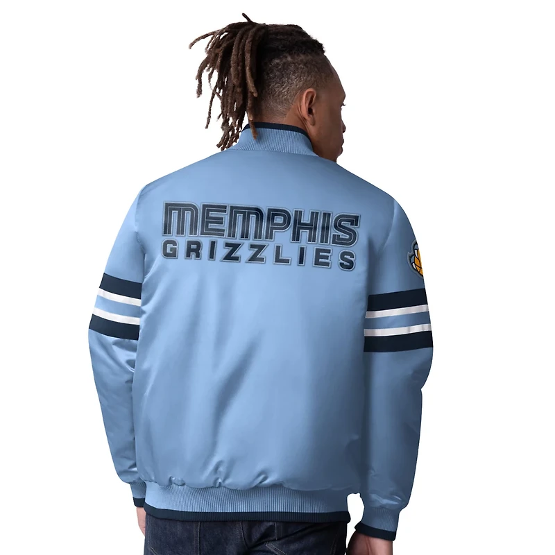 Starter Light Memphis Grizzlies Scout Varsity Satin Full-Snap Jacket