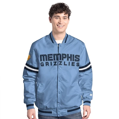 Starter Light Navy Memphis Grizzlies Scout Full Snap Varsity Jacket