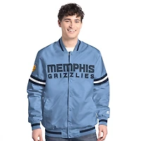 Starter Light Navy Memphis Grizzlies Scout Full Snap Varsity Jacket