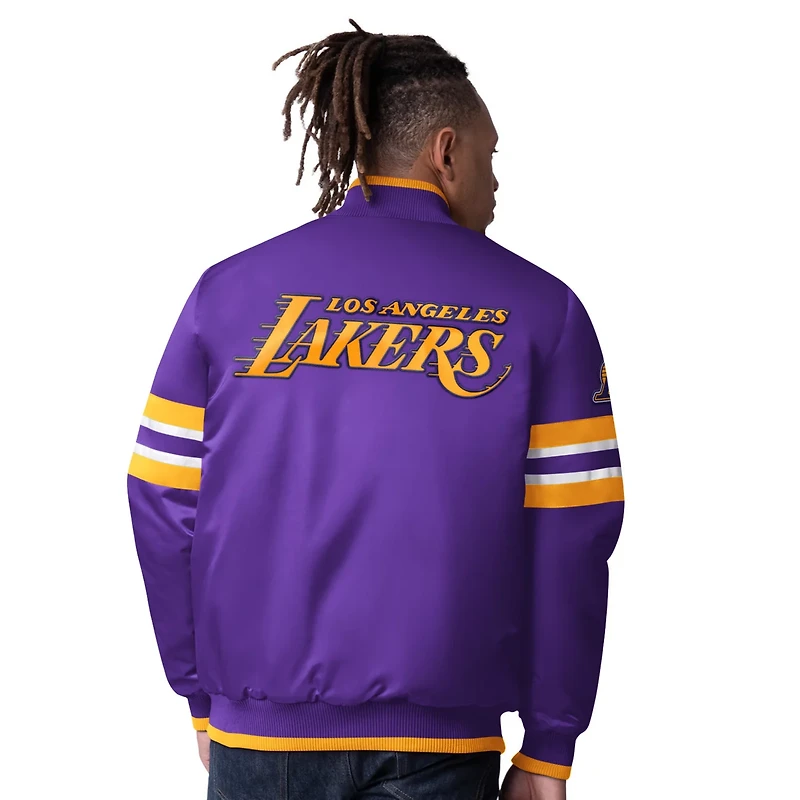 Starter Los Angeles Lakers Scout Varsity Satin Full-Snap Jacket