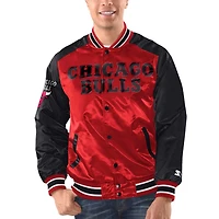 Starter Men's Chicago Bulls Renegade Satin Full-Snap Varsity Jacket