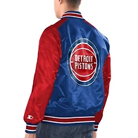 Starter Men’s Detroit Pistons Renegade Satin Full-Snap Varsity Jacket