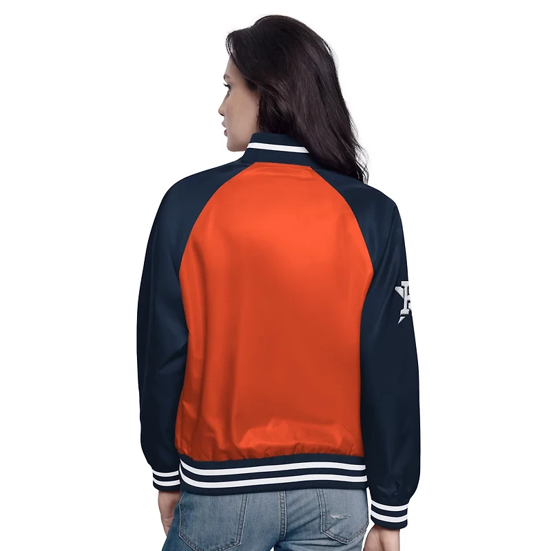 Starter Navy Houston Astros Home Run Full-Snap Varsity Jacket