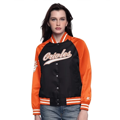 Starter Orange Baltimore Orioles Home Run Full-Snap Varsity Jacket