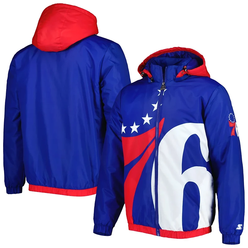 Starter Philadelphia 76ers The Triple Double Full-Zip Hoodie Jacket