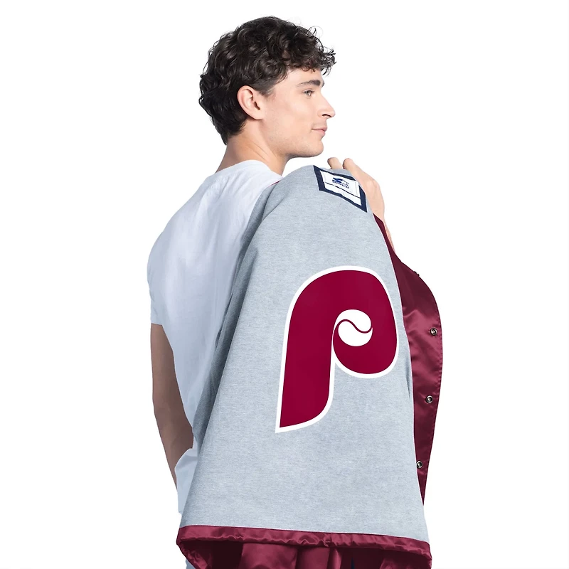 Starter Philadelphia Phillies Cooperstown Collection Point Man Full-Snap Coaches Jacket