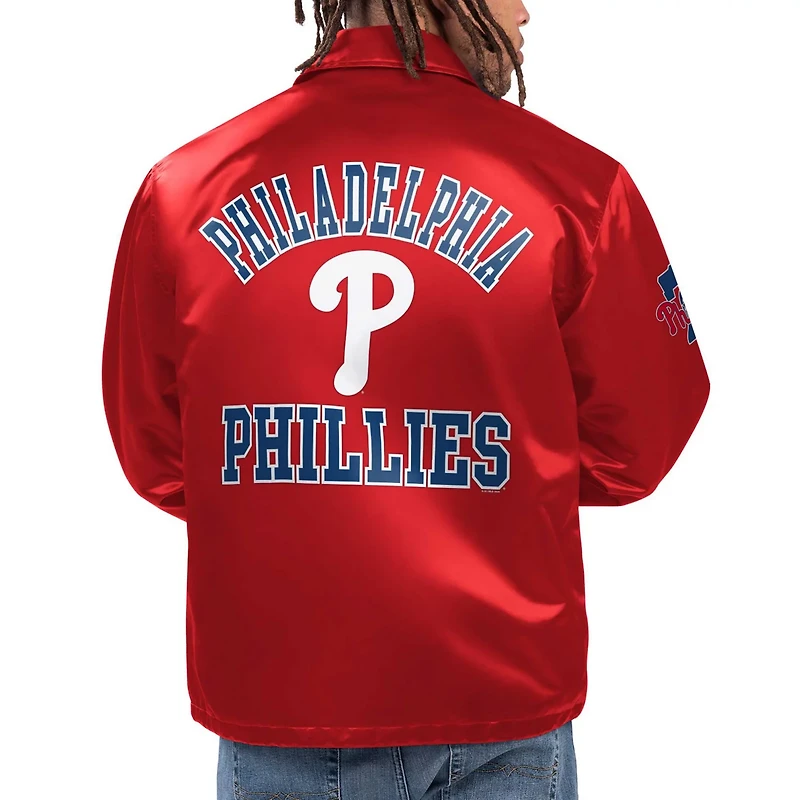 Starter Philadelphia Phillies Option Route Satin Full-Snap Jacket