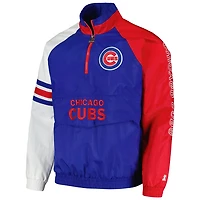 Starter Red Chicago Cubs Elite Raglan Half-Zip Jacket