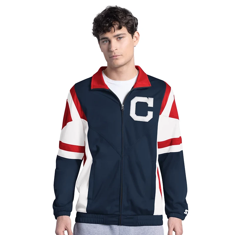 Starter Red Cleveland Guardians Contender Tricot Full-Zip Track Jacket