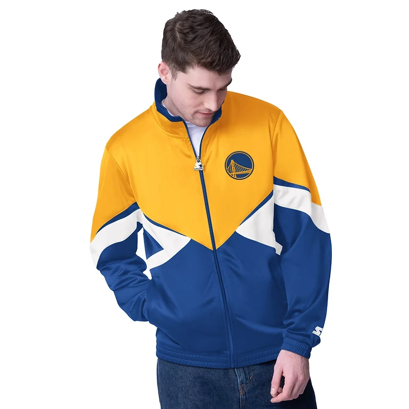 Starter Royal en State Warriors Rush Applique Full-Zip Track Jacket