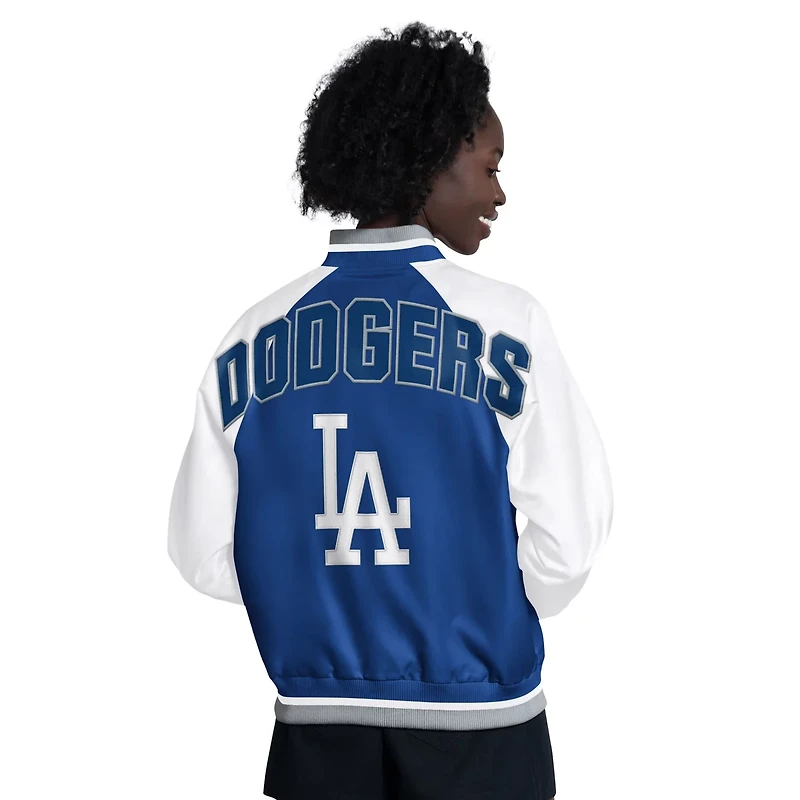 Starter Royal Los Angeles Dodgers Blitz Varsity Raglan Full-Snap Satin Jacket
