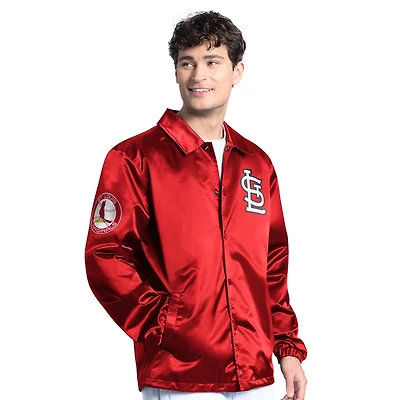 Starter St Louis Cardinals Cooperstown Collection Point Man Full-Snap Coaches Jacket