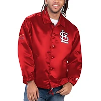Starter St Louis Cardinals Option Route Satin Full-Snap Jacket