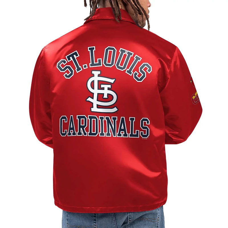 Starter St Louis Cardinals Option Route Satin Full-Snap Jacket