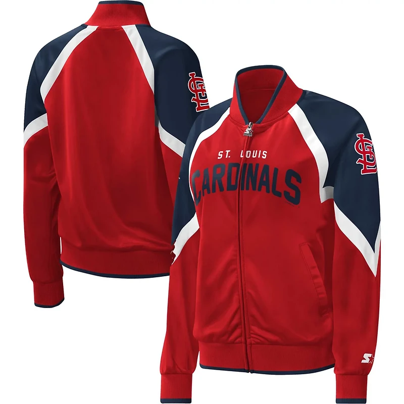 Starter St Louis Cardinals Touchdown Raglan Full-Zip Track Jacket