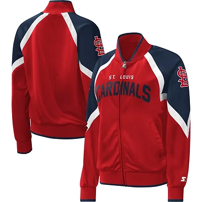 Starter St Louis Cardinals Touchdown Raglan Full-Zip Track Jacket
