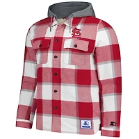 Starter White St Louis Cardinals Sherpa Full-Zip Hoodie Jacket