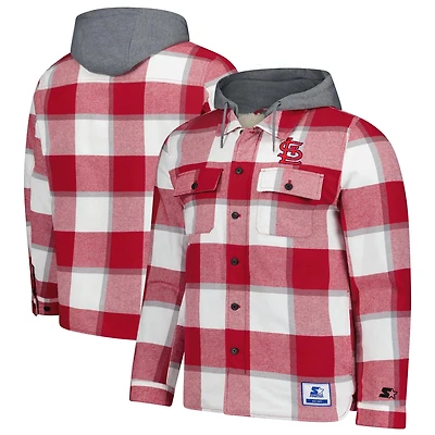 Starter White St Louis Cardinals Sherpa Full-Zip Hoodie Jacket