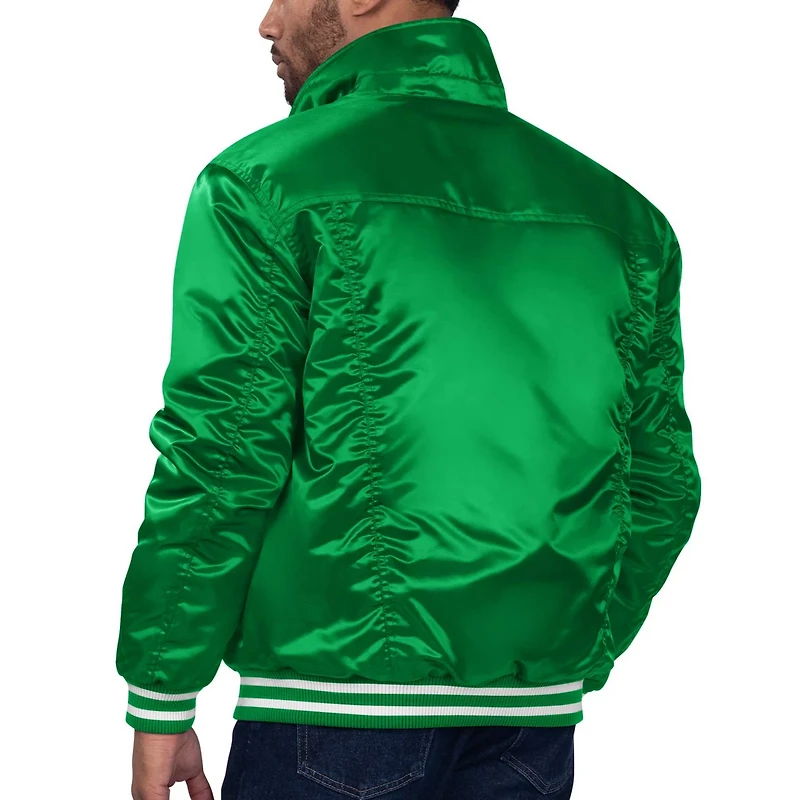 Starter x Levi's Kelly Boston Celtics Silver Label Trucker Satin Full-Snap Jacket