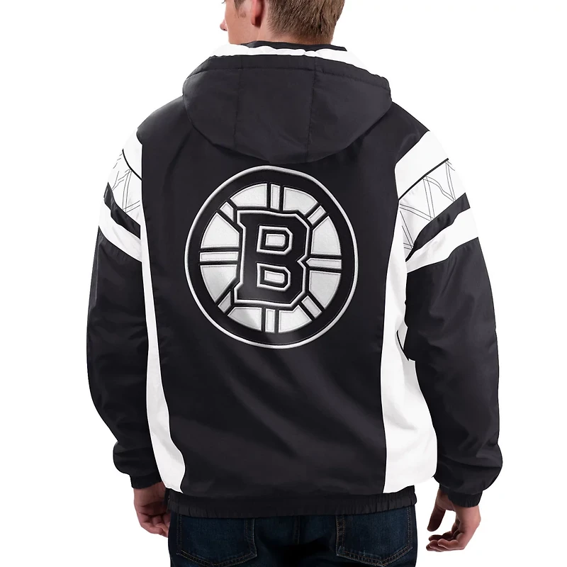 Starter x NHL Ice White Boston Bruins Home Team Half-Zip Pullover Hoodie