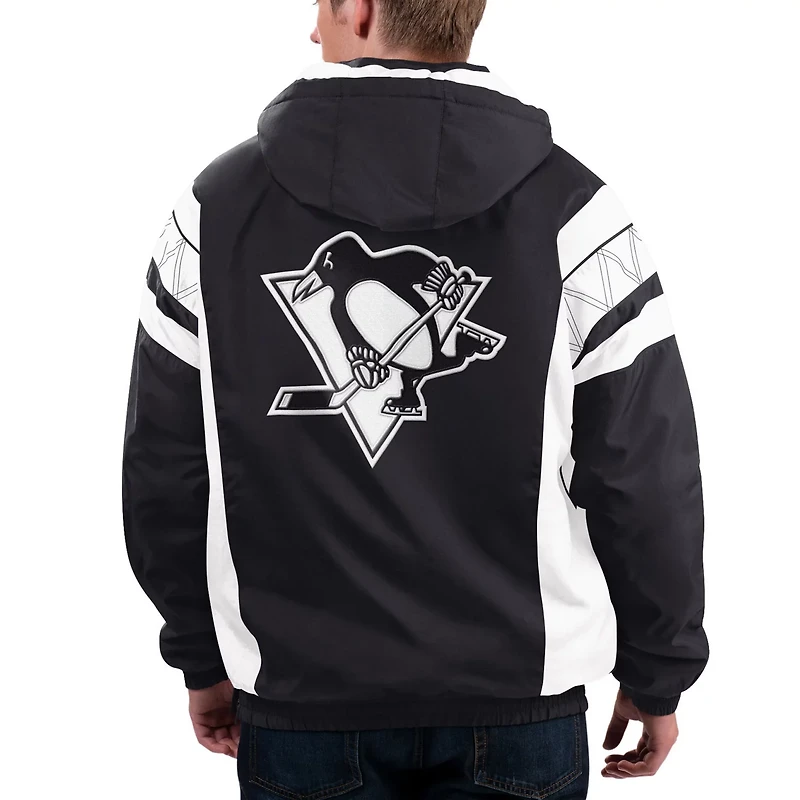 Starter x NHL Ice White Pittsburgh Penguins Home Team Half-Zip Pullover Hoodie