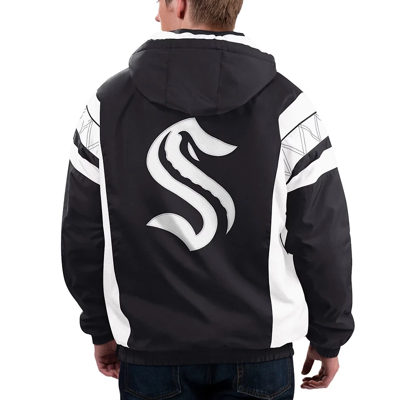 Starter x NHL Ice White Seattle Kraken Home Team Half-Zip Pullover Hoodie